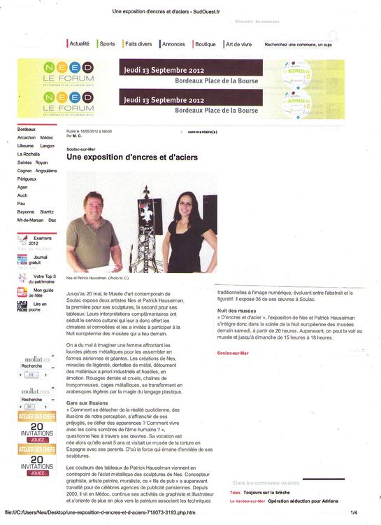 40-Sud-Ouest-D'encres et d'aciers-18/05/2012