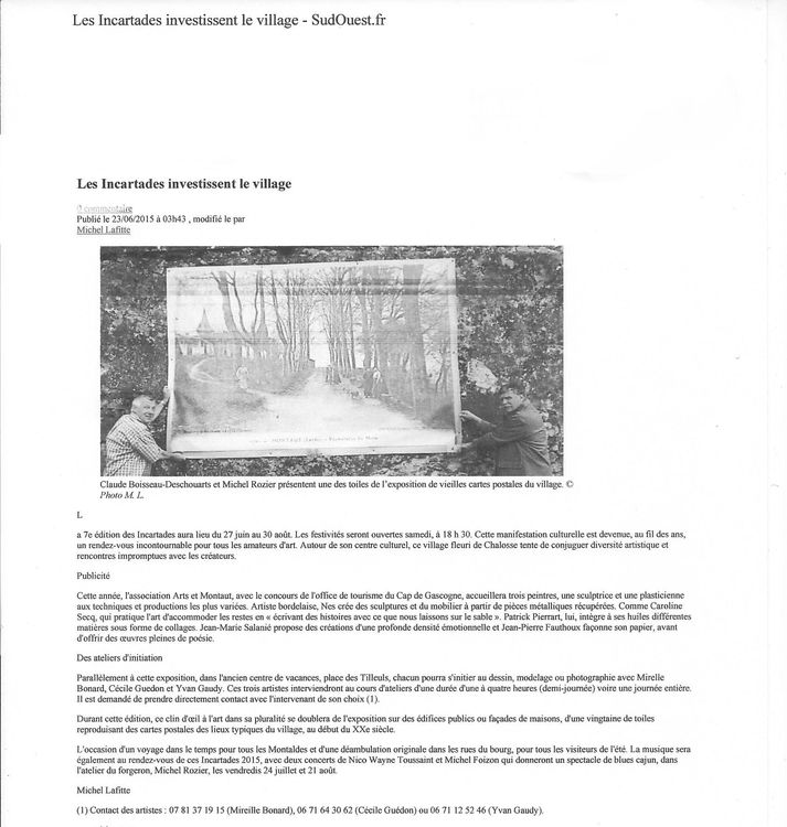 61-Sud-Ouest-Les Incartades investissent le village- 23/06/2015