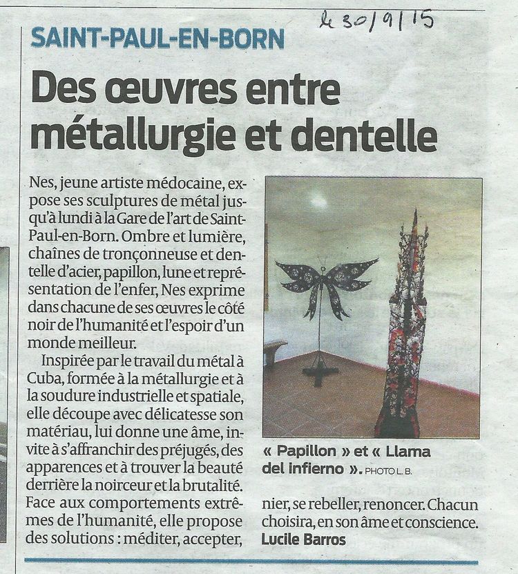 65-Des oeuvres entre métallurgie et dentelle-Sud-Ouest-30/09/2015